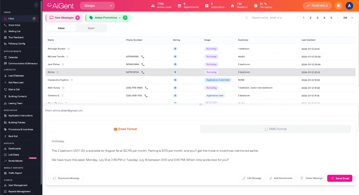AiGent platform interface